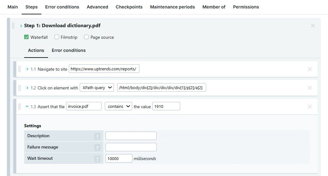 Transactiecontroleregel met een Bestandsdownload testen-inhoudcontrole